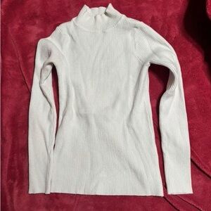Women's Ribbed White Sweater